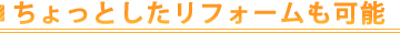 ちょっとしたリフォームも可能